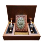 قرآن طرح مس جعبه بیاضی همراه با دو گلدان الماس